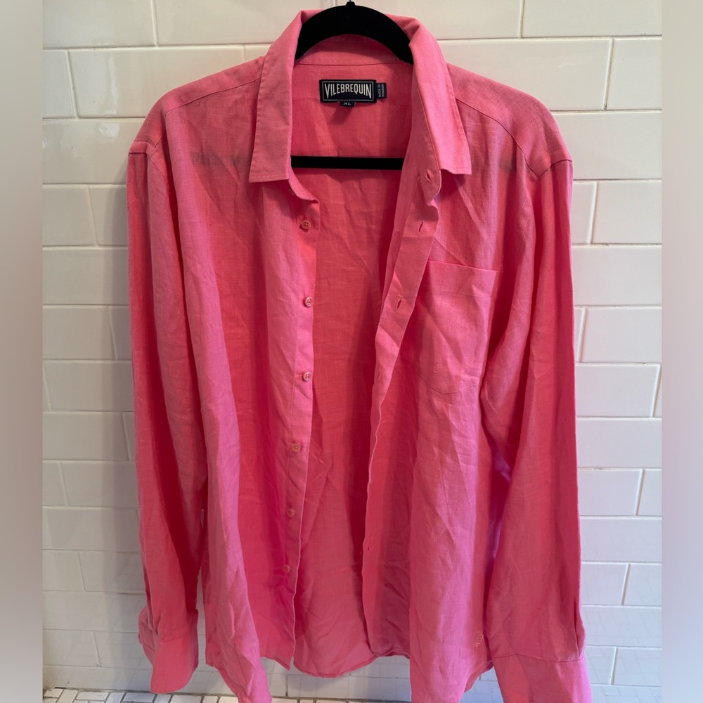 Men’s Vilebrequin Linen Long Sleeve Shirt - Picture 2 of 8
